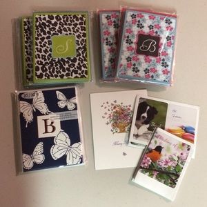 New in Package Monogrammed B and S Note Cards and Gift Tags Butterfly Leopard